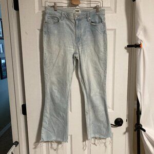 Paige Colette Crop Flare Raw Hem Bossanova Size 30